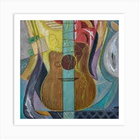 Left Handed Acoustic Guitar Art Print