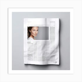 Mock Up Blank Newspaper Open Spread Broadsheet Tabloid Printable Customizable Template U (6) Art Print