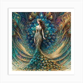 peacock princess Art Print