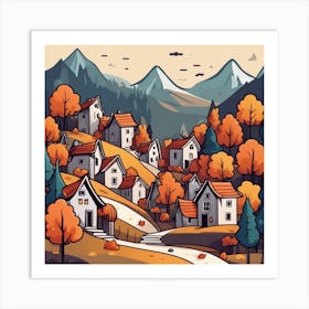 Autumn Village 39 Art Print