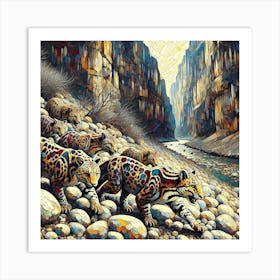 Jaguars In The Canyon Art Print