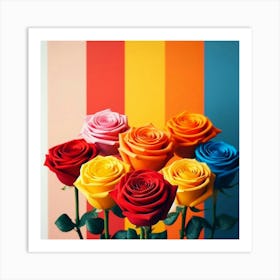 Rainbow Roses 1 Art Print