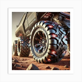 A Detailed Close Up Of The Tires Of The Mars Dominator Art Print