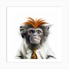 Monkey In A Tie Art Print