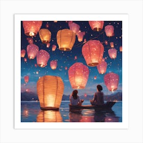 best Wish Lanterns for Love Art Art Print