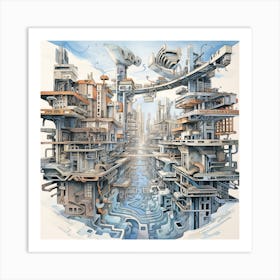 Futuristic City 28 Art Print