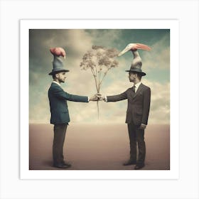 Two Men In Hats Art Print