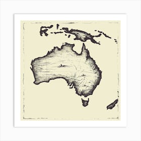 Australia Map Art Print