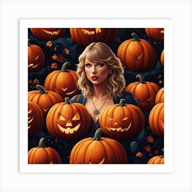 Taylor Swift Pumpkin Painting 1 Art Print