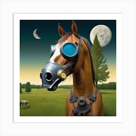 Gas Mask Horse 1 Art Print