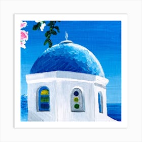 Blue Dome Square Art Print