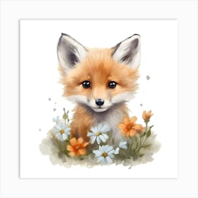 Cute Fox Painting Art Print