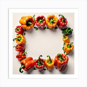 Frame Of Peppers 6 Art Print