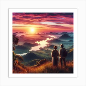 Sunset In The Mountains 1 Art Print