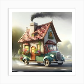 A Image Of A House Design As A Car 1 Art Print