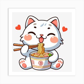 Corgi Ramen Noodles Cartoon Art Print