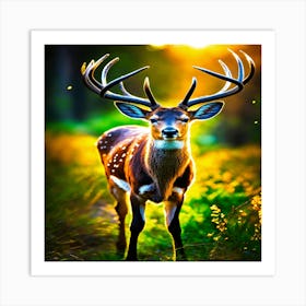 Deer In The Woods 2 Art Print