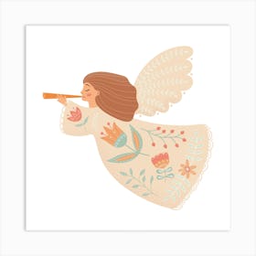 Angel With A Trumpet Christmas Art Print