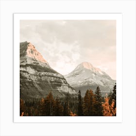 Gray Mountain Peaks Square Art Print