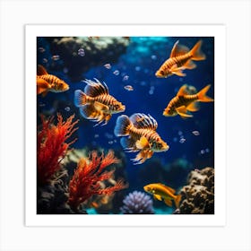 Fishes In The Aquarium Art Print
