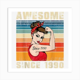 33 Year Old Awesome Since 1990 33rd Birthday Gifts Women 1 Art Print