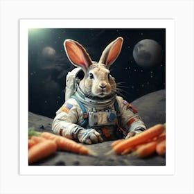 Rabbit In Space Art Print