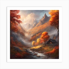 Autumn Landscape Painting Art Print