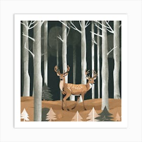 Deer In The Woods 11 Art Print