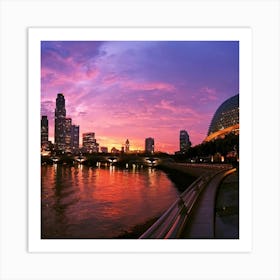 Sunset In Singapore Art Print