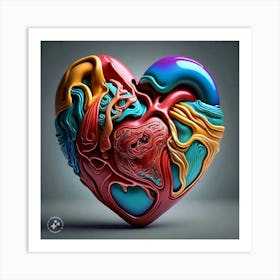 3d Heart Art Print