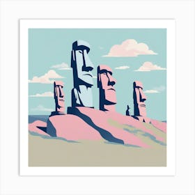 Moai Statues Art Print