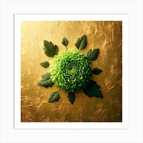 Green Chrysanthemum Flower Art Print