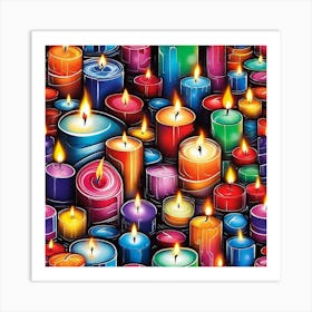 Many Candles Seamless Pattern 1 Art Print