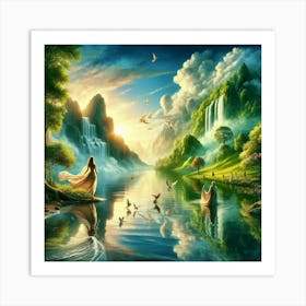 Fairytale Landscape Painting Art Print