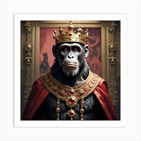 Royal Animals King Of Chimpanzees Art Print