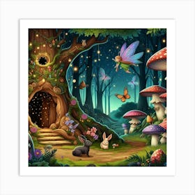 Fairy House In The Forest Art Print