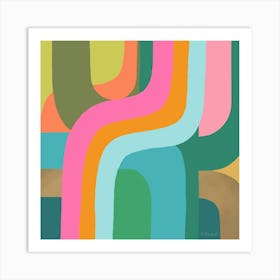 Go with the Flow - Colorful Rainbows Art Print