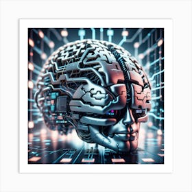 Artificial Intelligence Concept - 3d Rendering Art Print