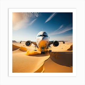 Airplane Desert (1) Art Print