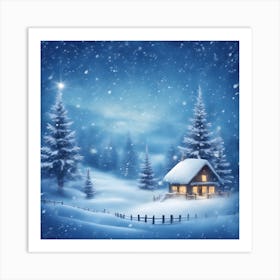 Christmas landscape art Art Print