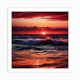 Sunset Over The Ocean 100 Art Print