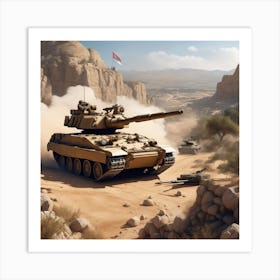 M60 Tanks In The Desert 1 Art Print