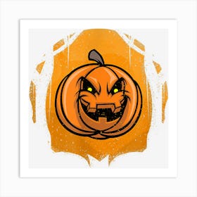 Scary Pumpkin Autumn Halloween Art Print