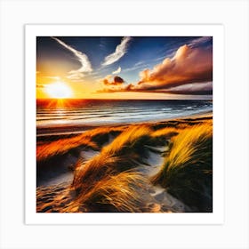 Sunset On The Beach 1060 Art Print