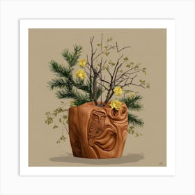 Owl In A Pot 5 Art Print