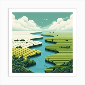 Riverside Harmony Art Print