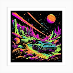 Psychedelic Car 4 Art Print