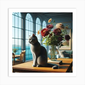 Gray cat Art Print