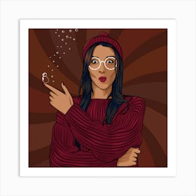 Illustration Of A Woman Art Print