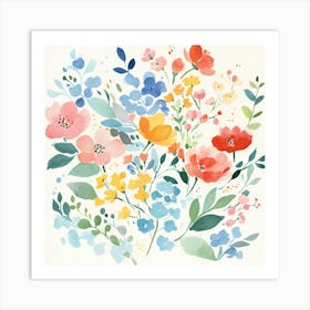 Watercolor Flowers Art Print